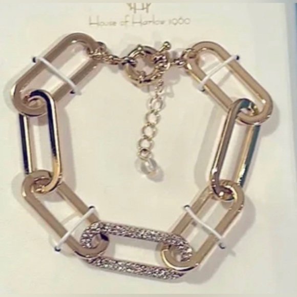 NIB 💎 House of Harlow 1960 Gold Chain Link Bracelet - Picture 2 of 6